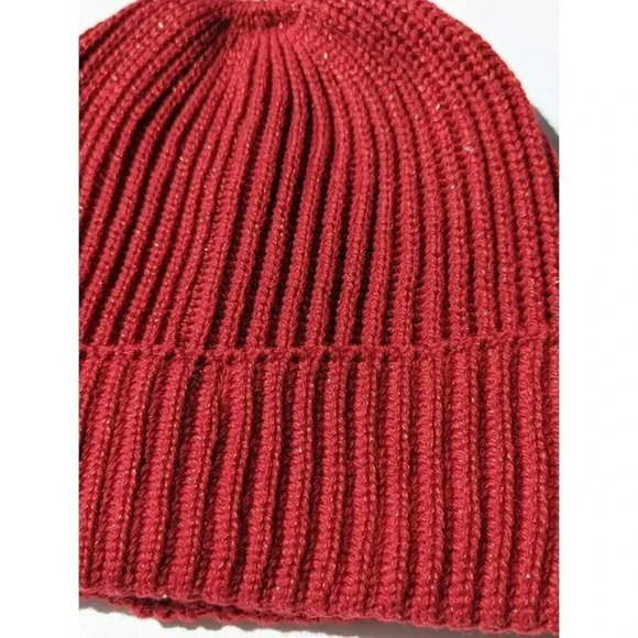 Style Co Women's Solid Shine Tech-Tip Cuffed Beanie Red O/S (MSRP $25) - Picture 2 of 5